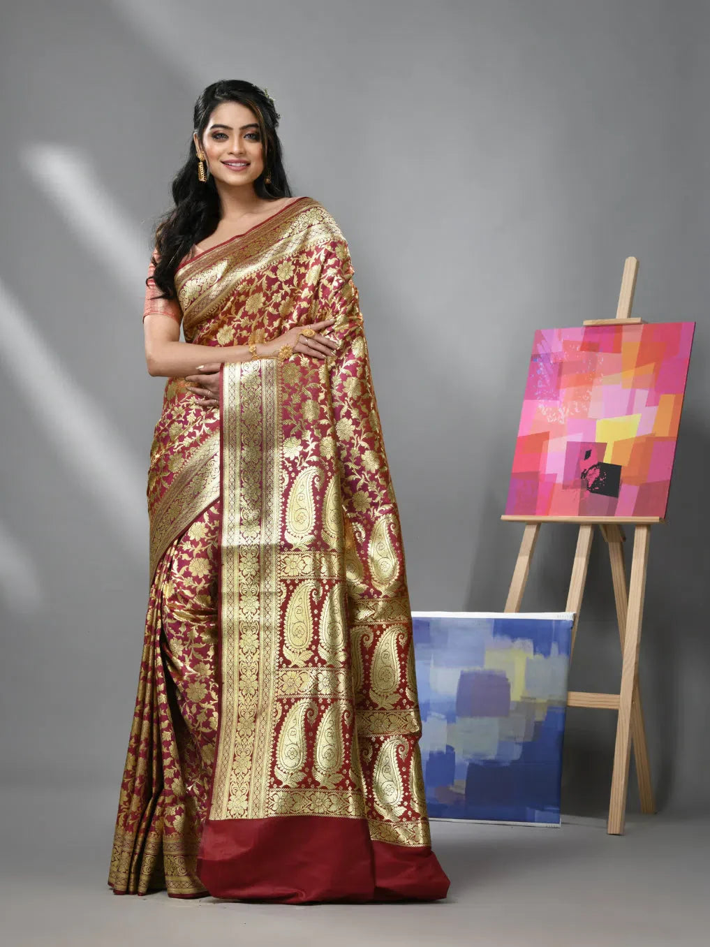 Purple Banarasi Saree - Designer Sarees India