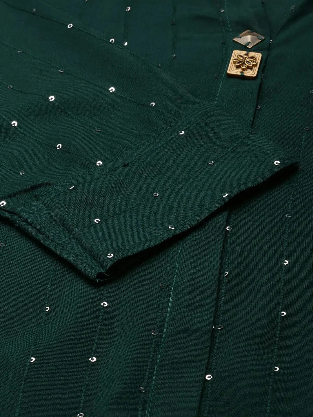 Green Viscose Indian Kurta for Women | Solid Design