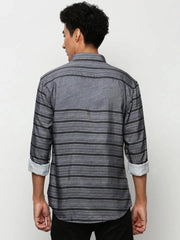 Men Grey Striped Casual Casual Shirts-IMPORTEDSTRIPE-5473-Grey