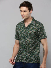 Men Green Printed Casual Shirt-RESORTPRINT-5287-Green