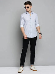 Men White Printed Casual Shirt-BENTONPRINT-4021-White