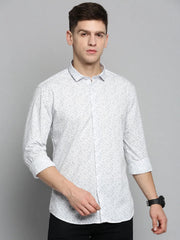 Men White Printed Casual Shirt-EVMOSPRINTS-2050-White