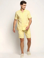 Men Yellow Solid Co ordSet-AARIN-1759-Yellow