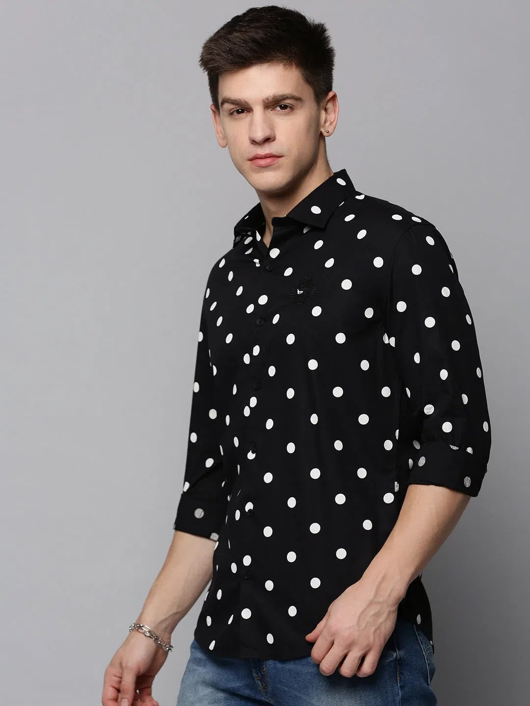 Stylish Black Printed Mens Shirt - Casual Cotton Shirt | DesiQlo