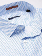 Men White Geometrical Casual Shirt-STANLEY-9258-White