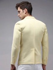 Men Yellow Solid Blazer-AR-017-Yellow