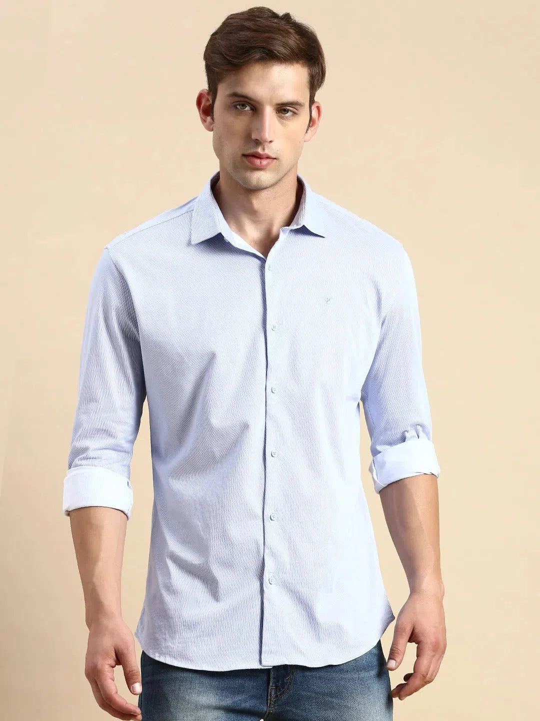 Mens Blue Striped Cotton Shirt | DesiQlo Casual Shirt