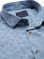 Men Blue Printed Casual Shirt-BENTONPRINT-4038-Blue