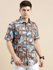 Men Multi Graphics Casual Shirt-GALAXY-1660-Multi