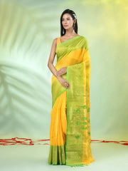 Off White Cotton Saree With Zari Borders-MA64BCT401190041