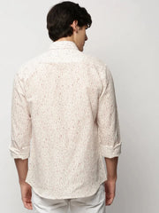 Men White Printed Casual Casual Shirts-AMALTHEA-1809-White