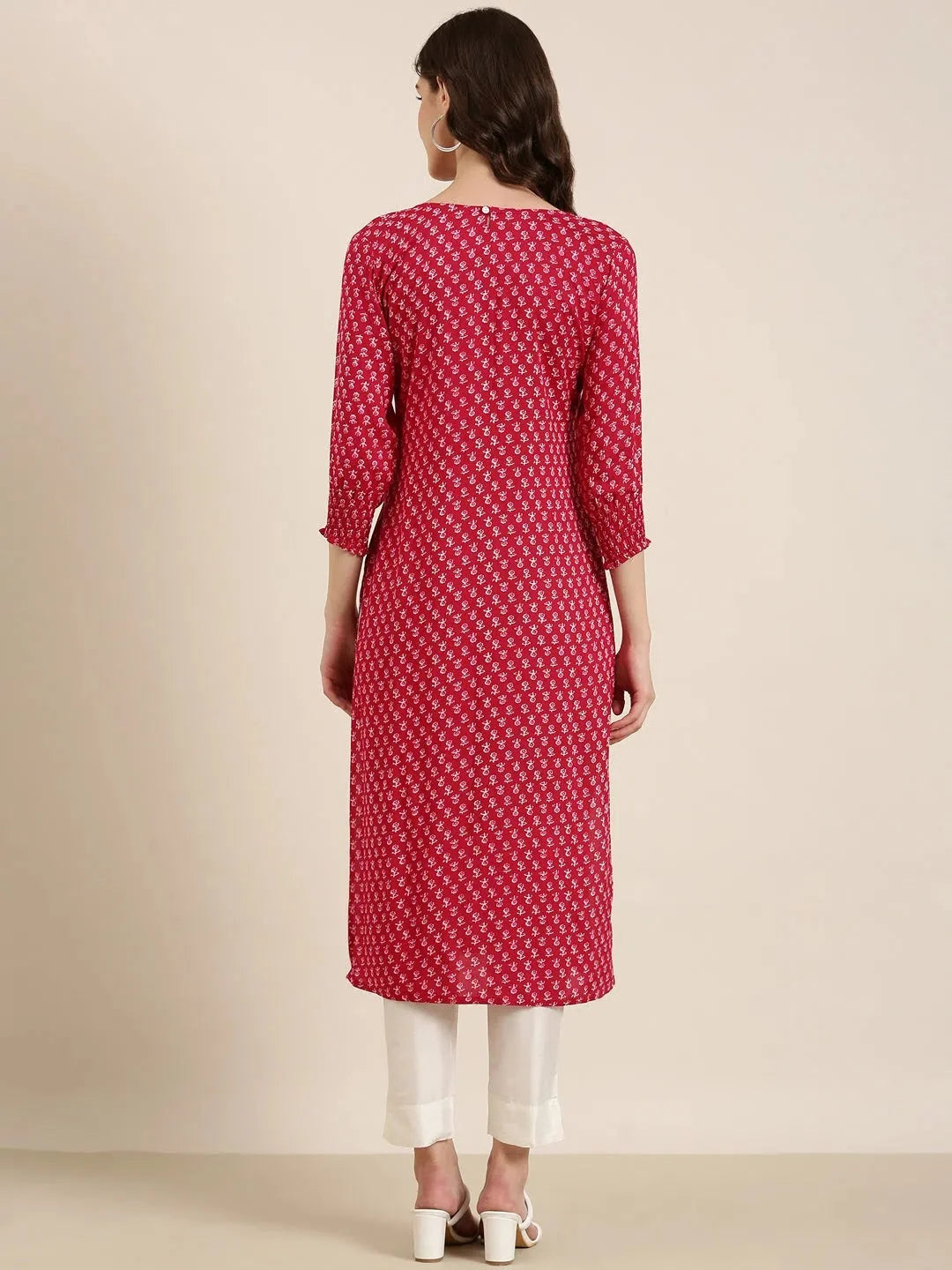 Fuchsia Floral Kurta | Stylish Indian Kurtas for Ladies