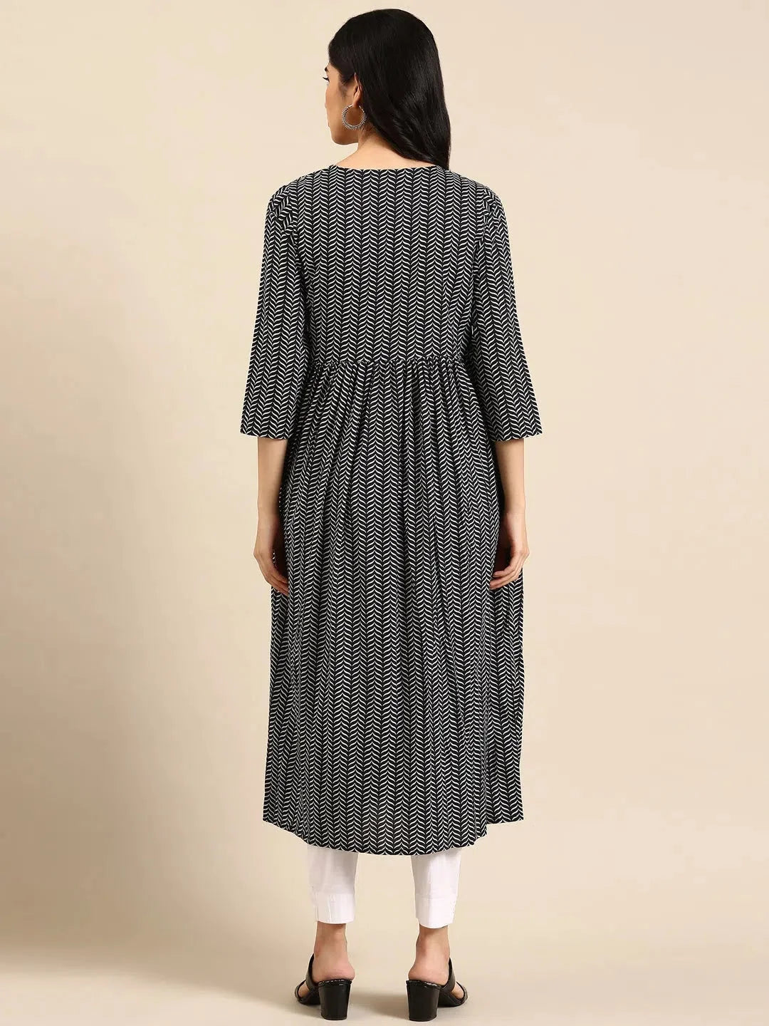 Blue Printed Kurta - Women's Cotton Indian Kurtis Online