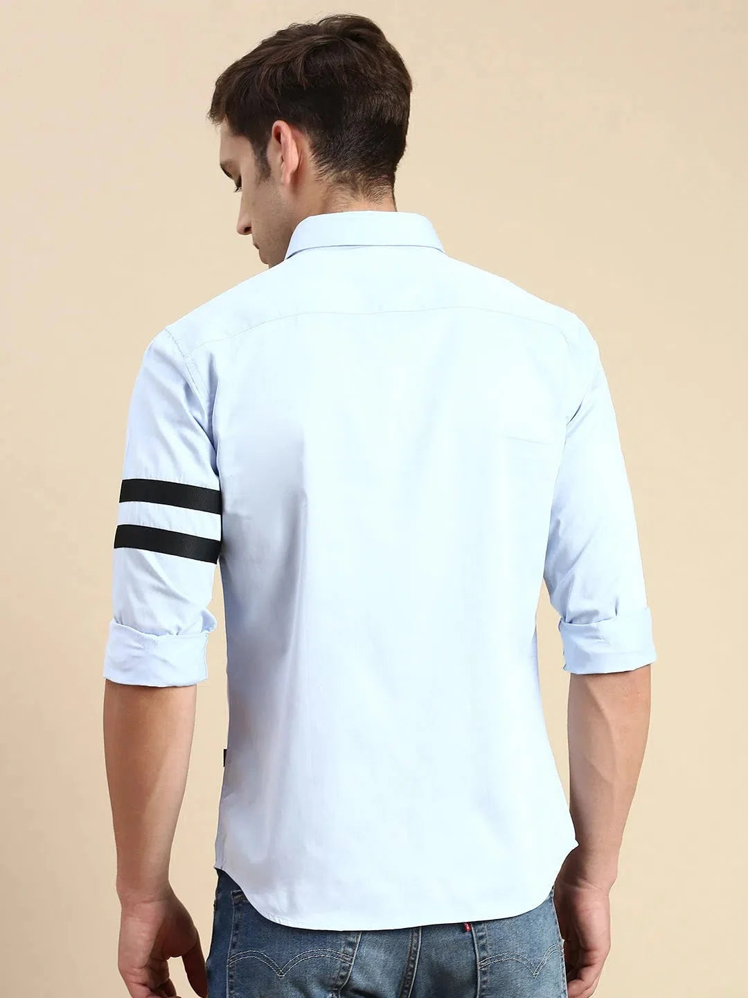 Stylish Blue Solid Mens Shirt - Cotton Casual Shirt | DesiQlo