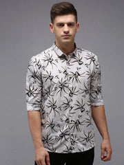 Men Grey Printed Casual Shirt-PARKERPRINT-1549-Grey