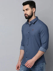 Men Teal Solid Casual Shirt-SHOPPEIMPORT-5220-Teal