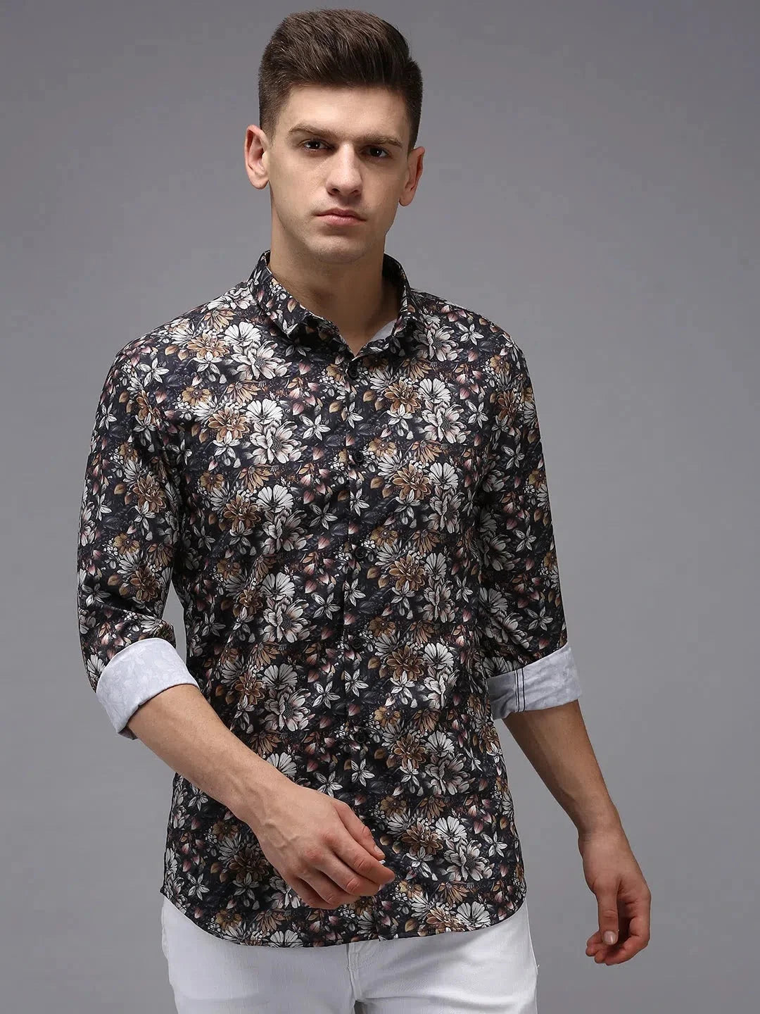 Black Printed Mens Shirt - Shop Cotton Casual Shirts Online