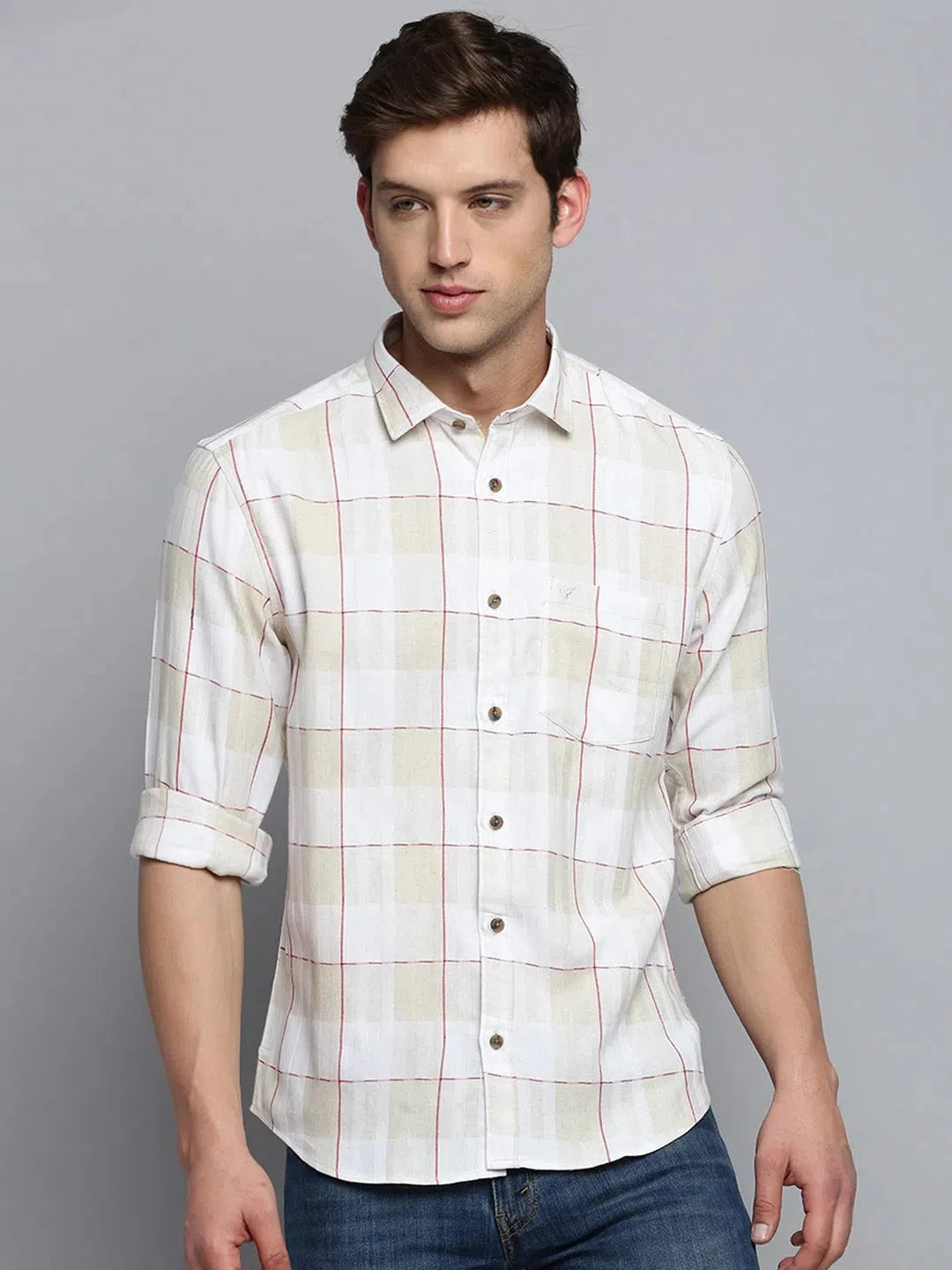 White Checked Mens Shirt - Cotton Casual & Formal Shirts
