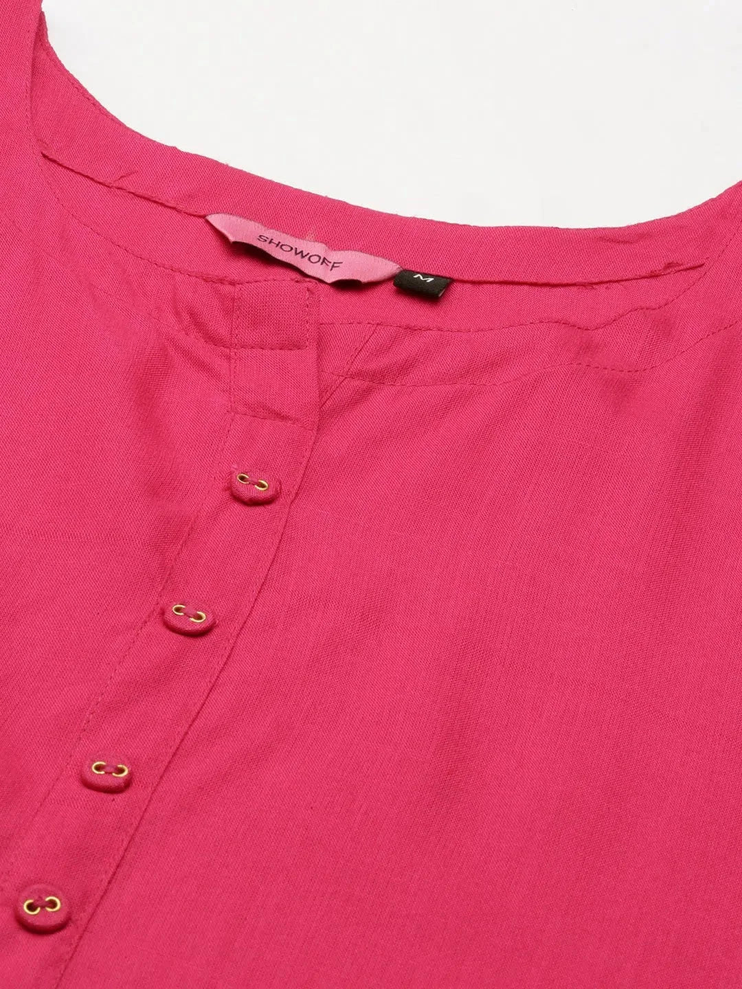 DesiQlo Pink Embellished Cotton Kurta - Indian Kurtis Online