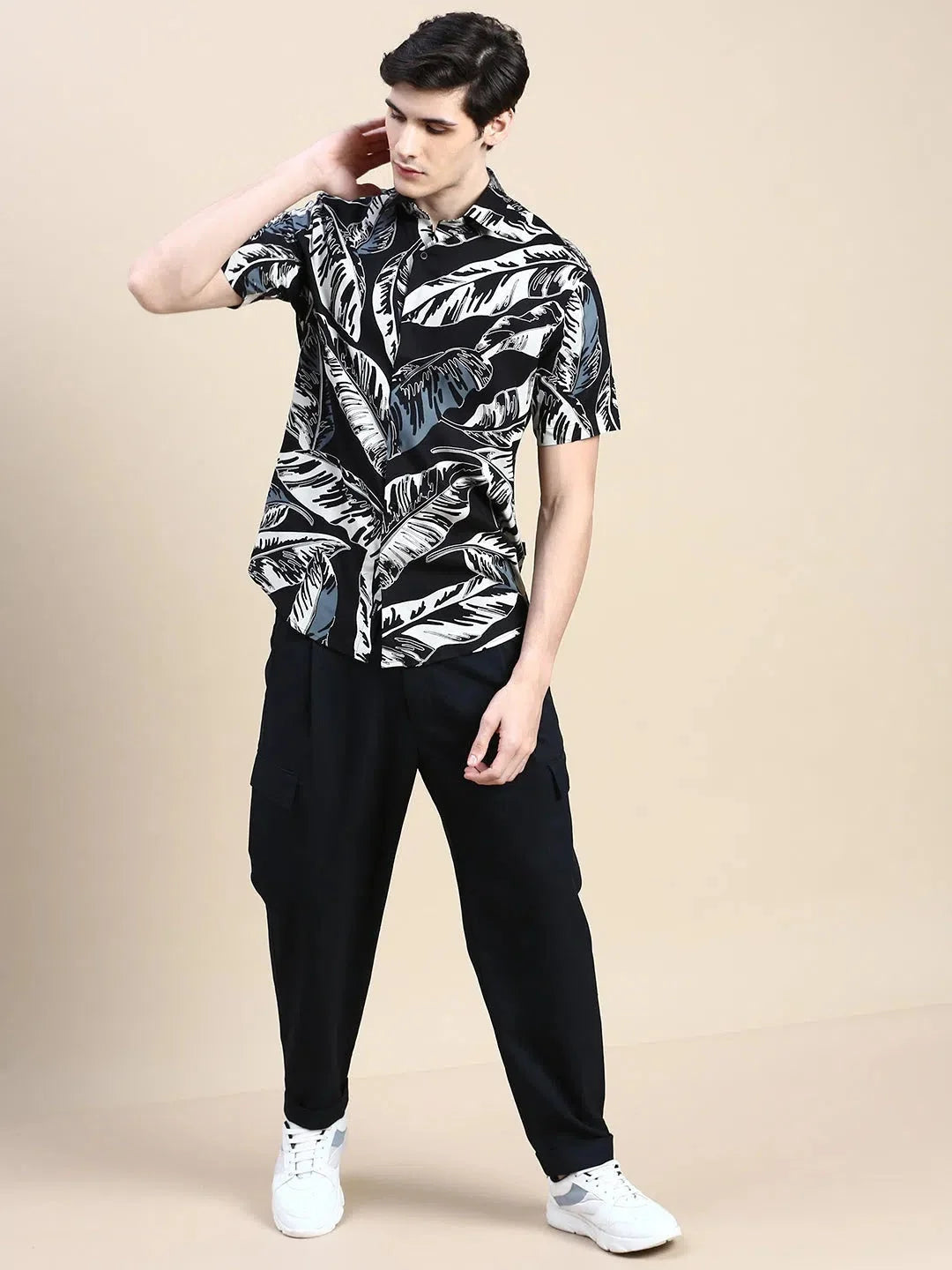 Black Floral Cotton Mens Shirt | Casual Printed Shirt