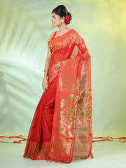 Hot Pink Cotton Saree With Zari Borders-MA64BCT401190039