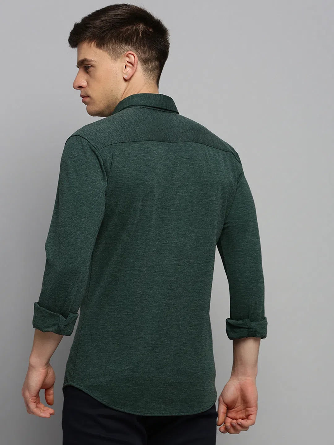 Green Solid Mens Shirt - Cotton Casual Shirts | DesiQlo