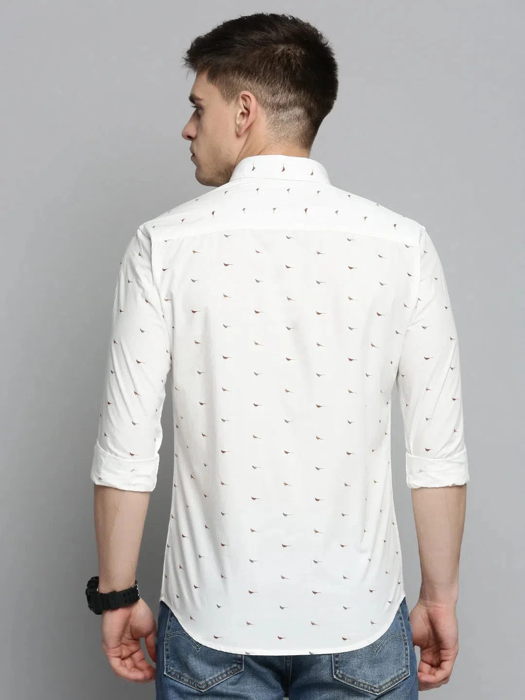 Shop White Printed Cotton Mens Shirt | Casual Style