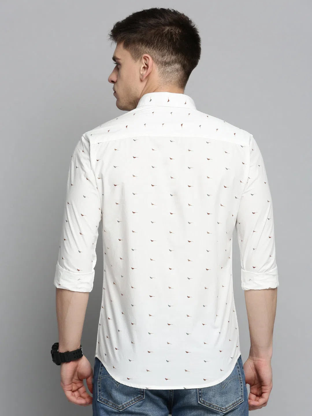 Shop White Printed Cotton Mens Shirt | Casual Style