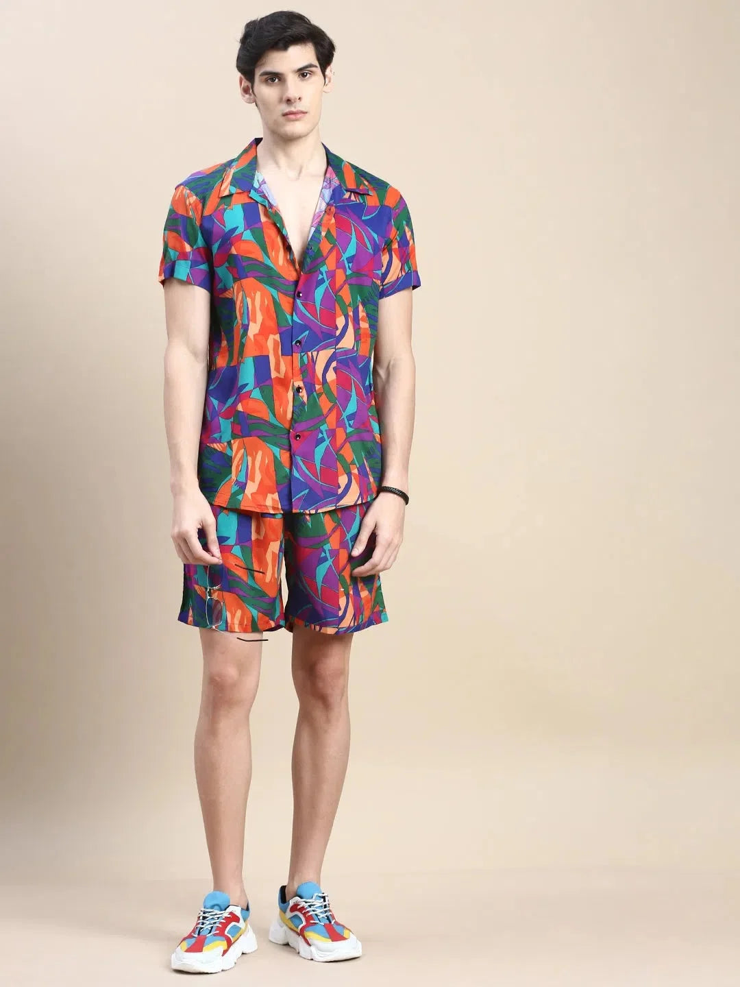 Stylish Men's Casual Co ord Set - Printed Two Piece Sets