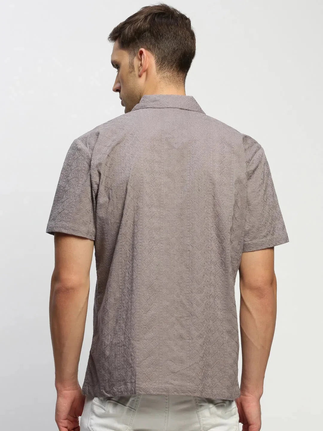 Men's Grey Printed Cotton Shirt - DesiQlo Printed Shirt