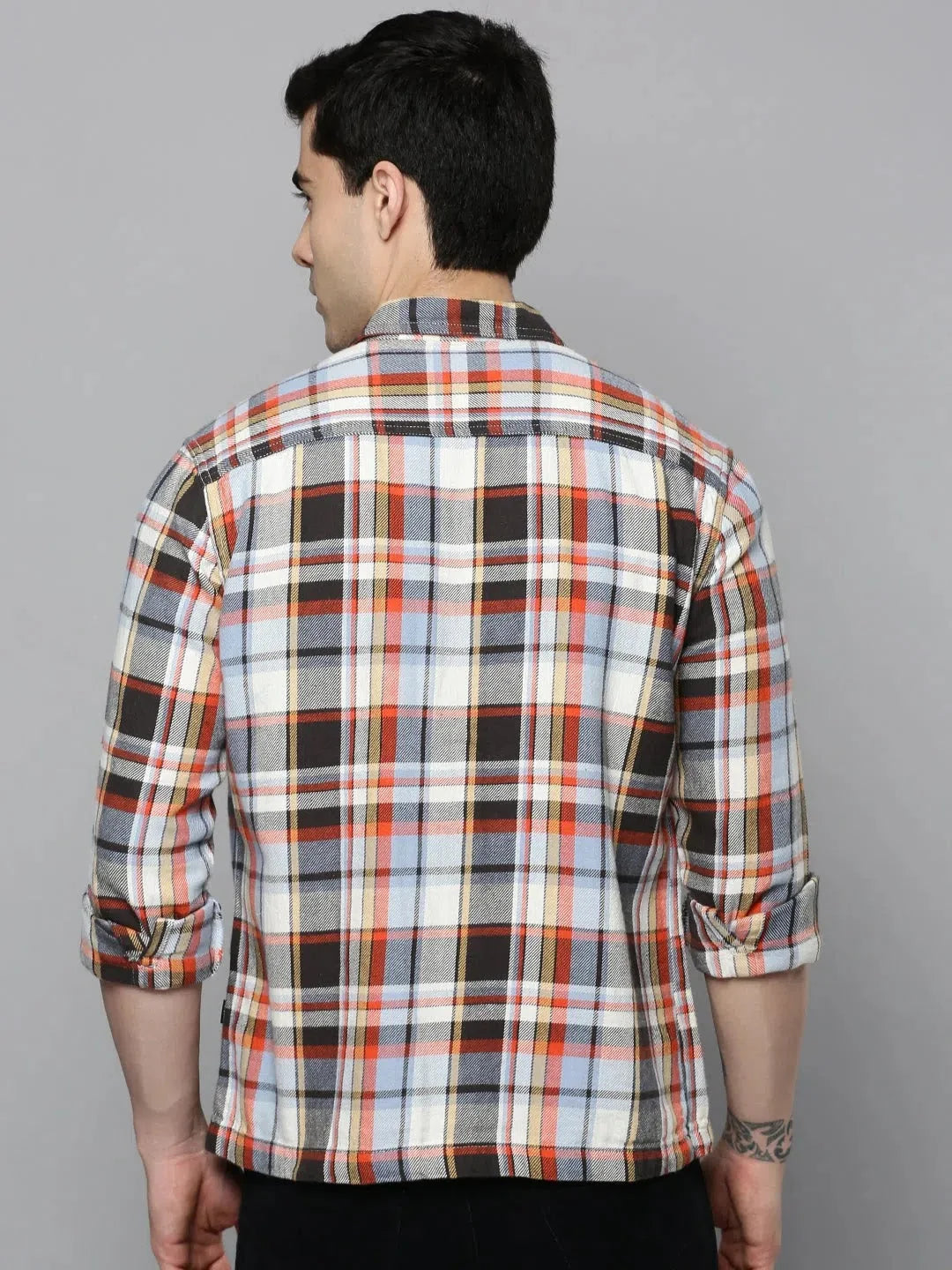 Mens Multi Checked Cotton Shirt - Casual Printed Shirt