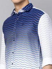 Men White Printed Casual Shirt-QUINN-3612-White