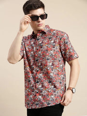 Men Multi Graphics Casual Shirt-GALLERLA-1744-Multi