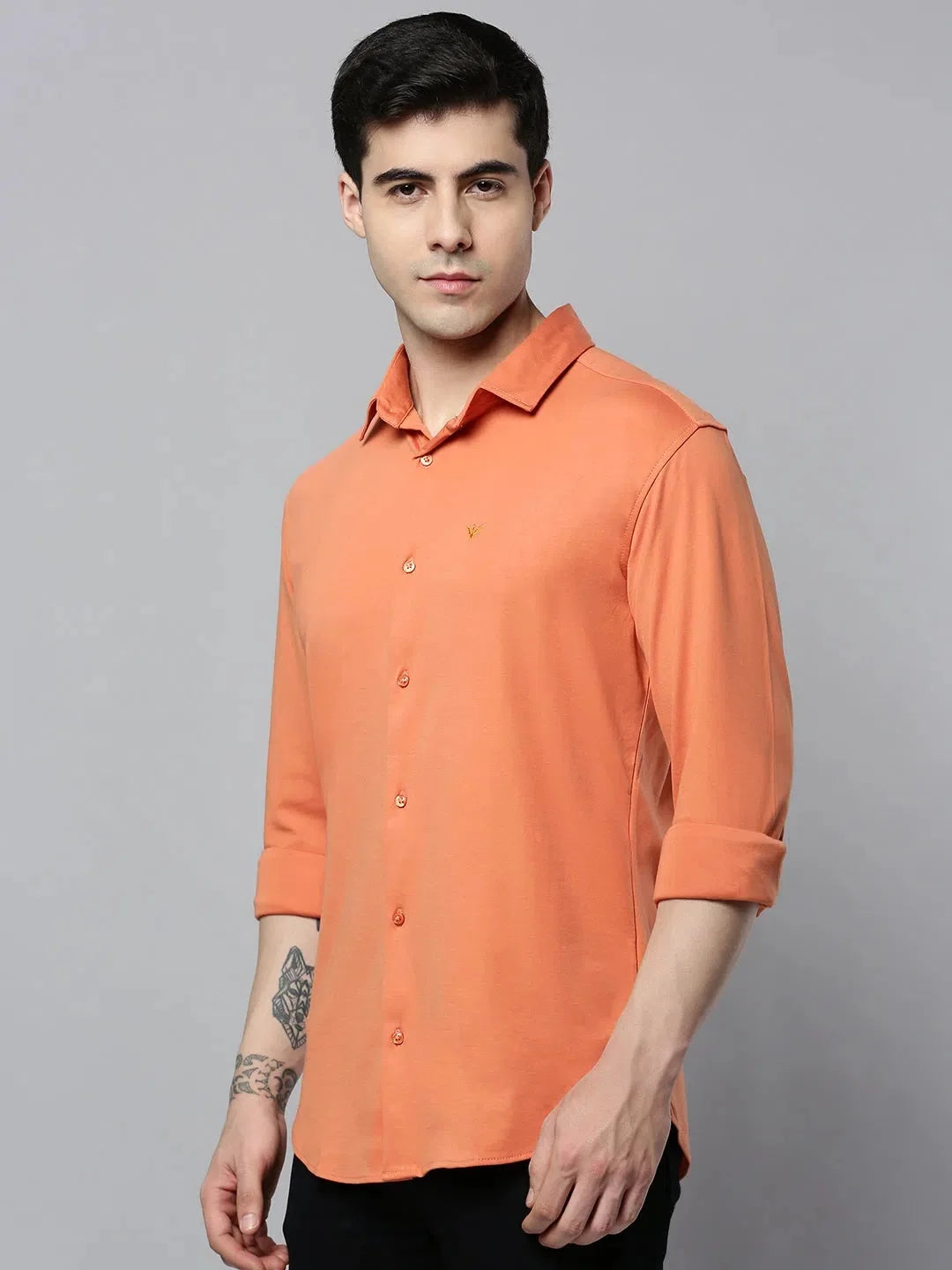 Coral Solid Mens Shirt - Casual Cotton Shirt | DesiQlo