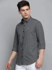 Men Black Checked Casual Shirt-TRISTANCHECKS-4327-Black
