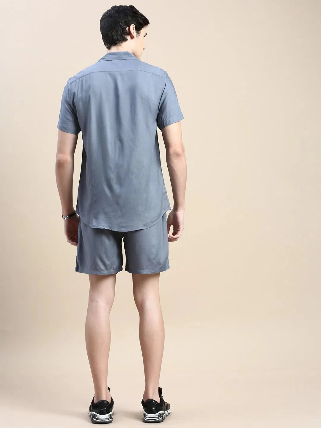 Men's Grey Solid Casual Co ord Set | Two Piece Sets for Men