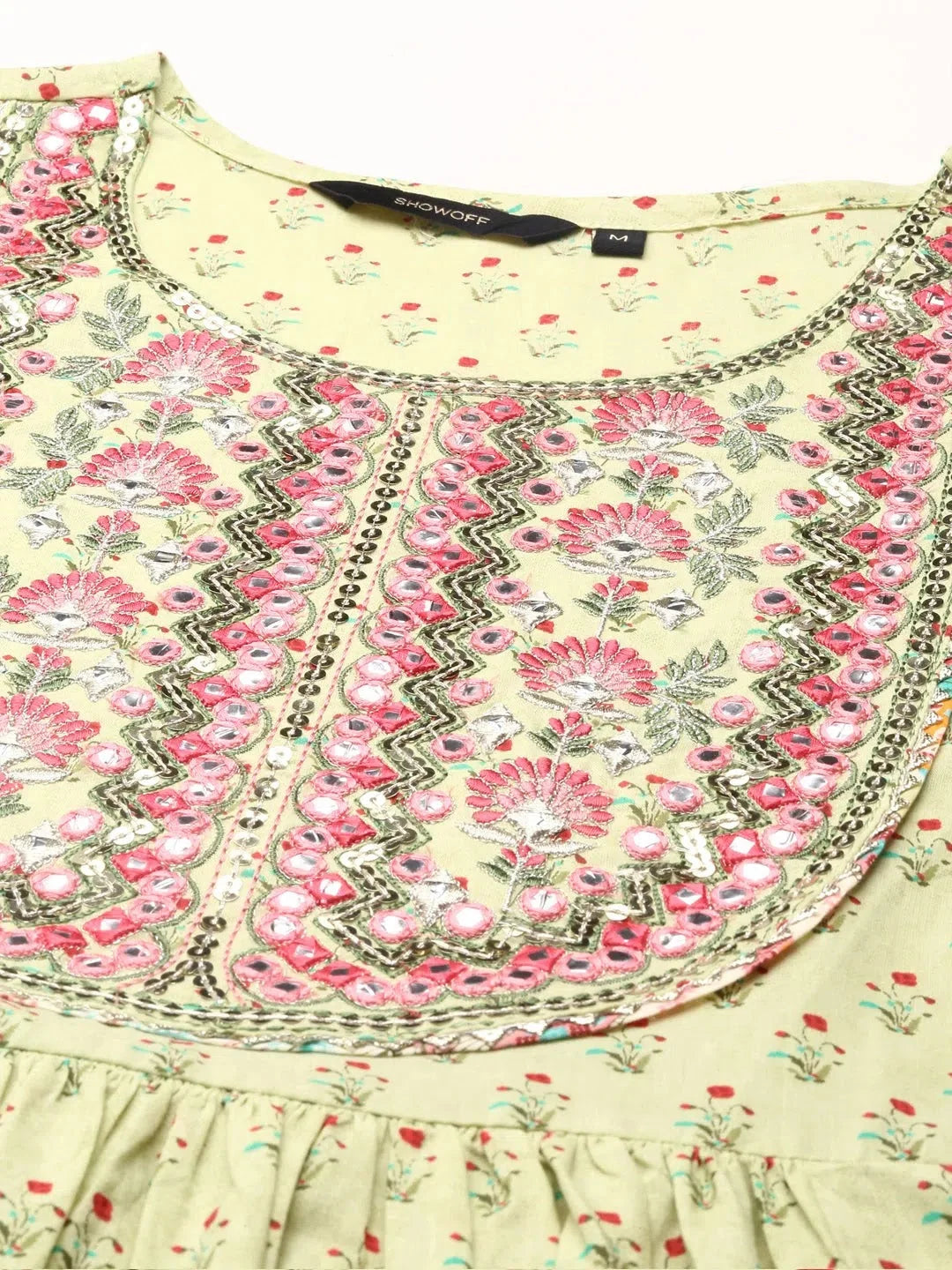 Green Floral Kurta Set | Women's Cotton Designer Kurta Sets