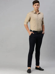 Men Khaki Solid Formal Shirt-EVERETTPLAIN-2180-Khaki
