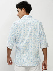 Men Blue Printed Casual Casual Shirts-YAYIN-1586-Blue