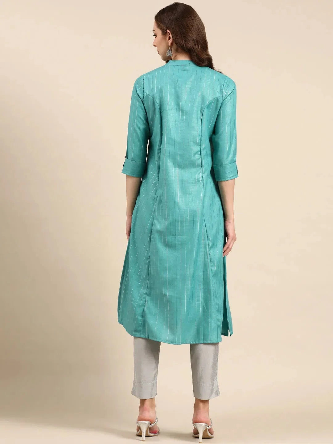 Sea Green Solid Kurta - Modern Indian Kurta Ladies Collection