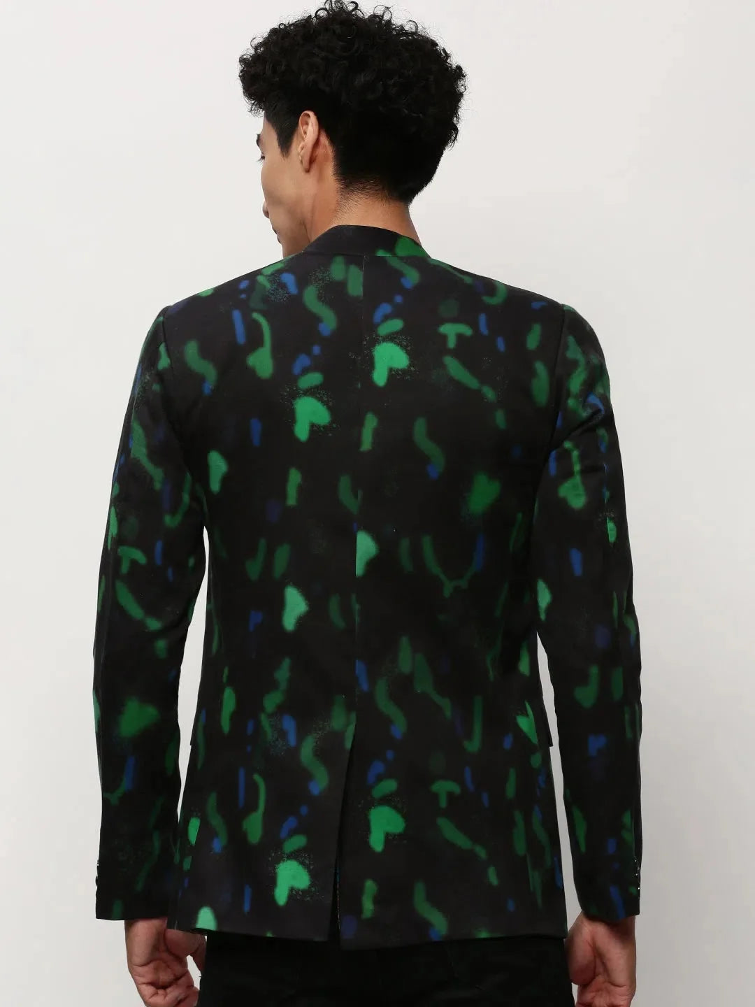 Black Printed Casual Blazer | Ethnic Nehru Jackets for Men