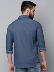 Men Teal Solid Casual Shirt-SHOPPEIMPORT-5220-Teal
