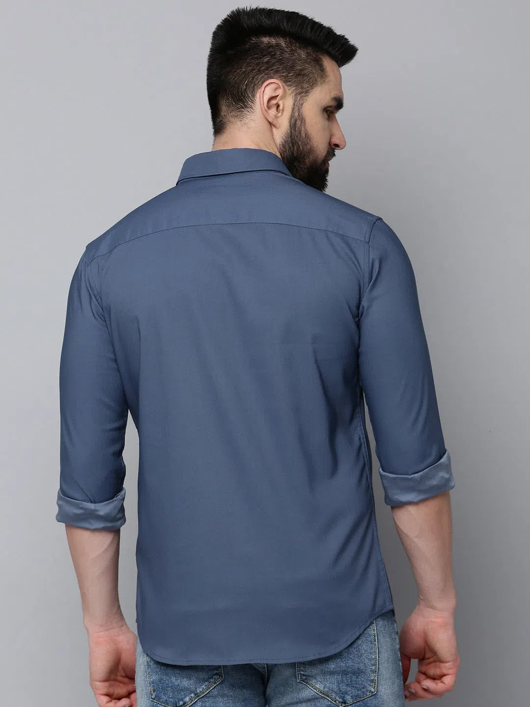 Teal Cotton Mens Shirt | Solid Casual Shirts by DesiQlo