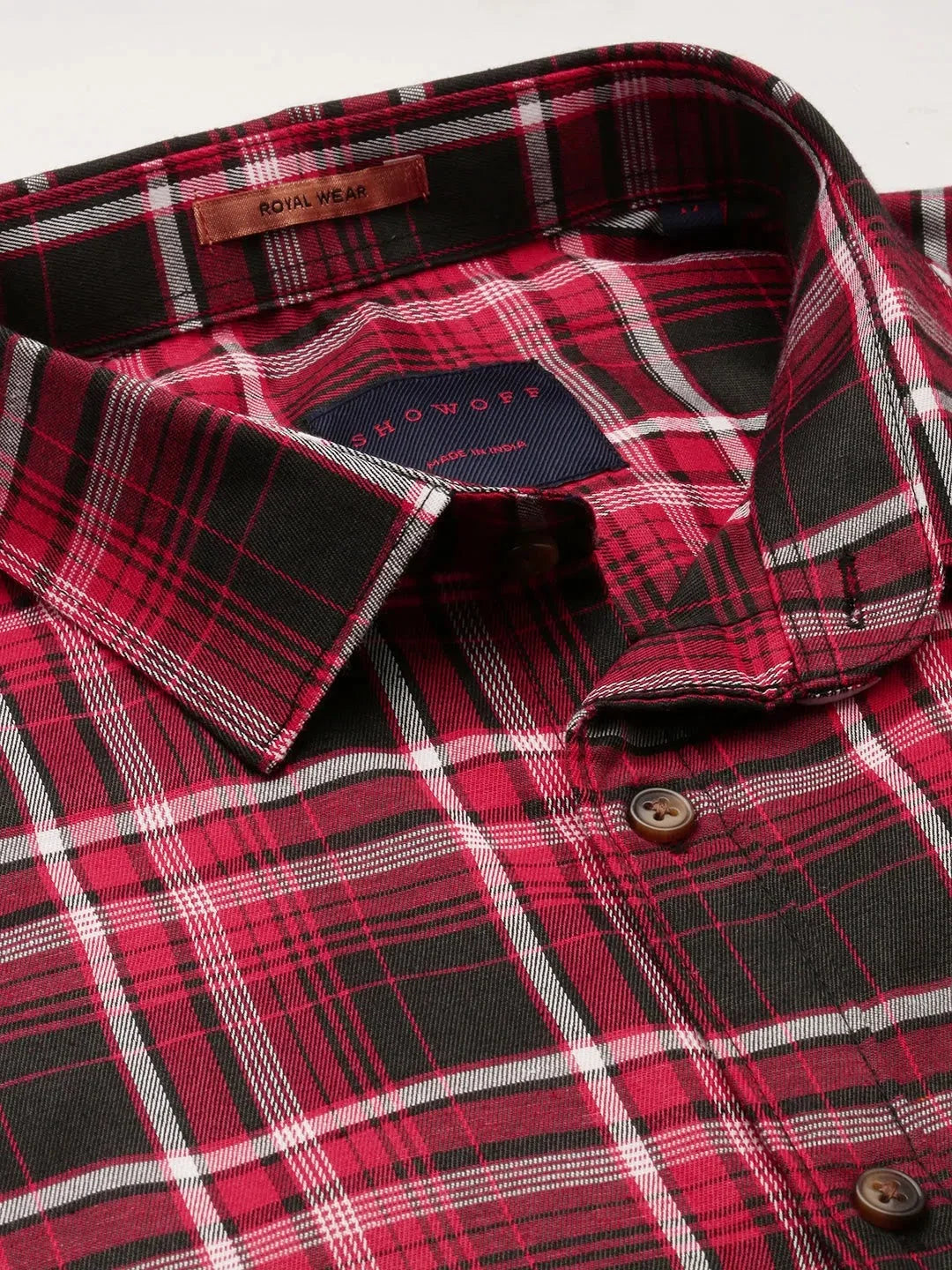 Red Checked Mens Shirt | DesiQlo Cotton Casual Shirts