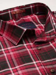 Men Red Checked Casual Shirt-ALMACHECKS-83-Red
