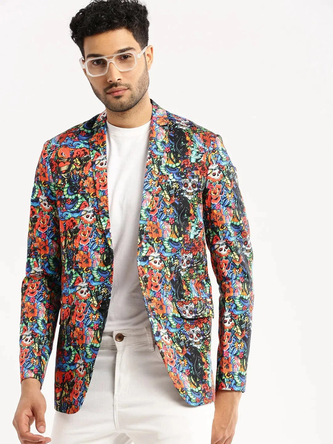 Multi Printed Men's Ethnic Wear Blazer | DesiQlo