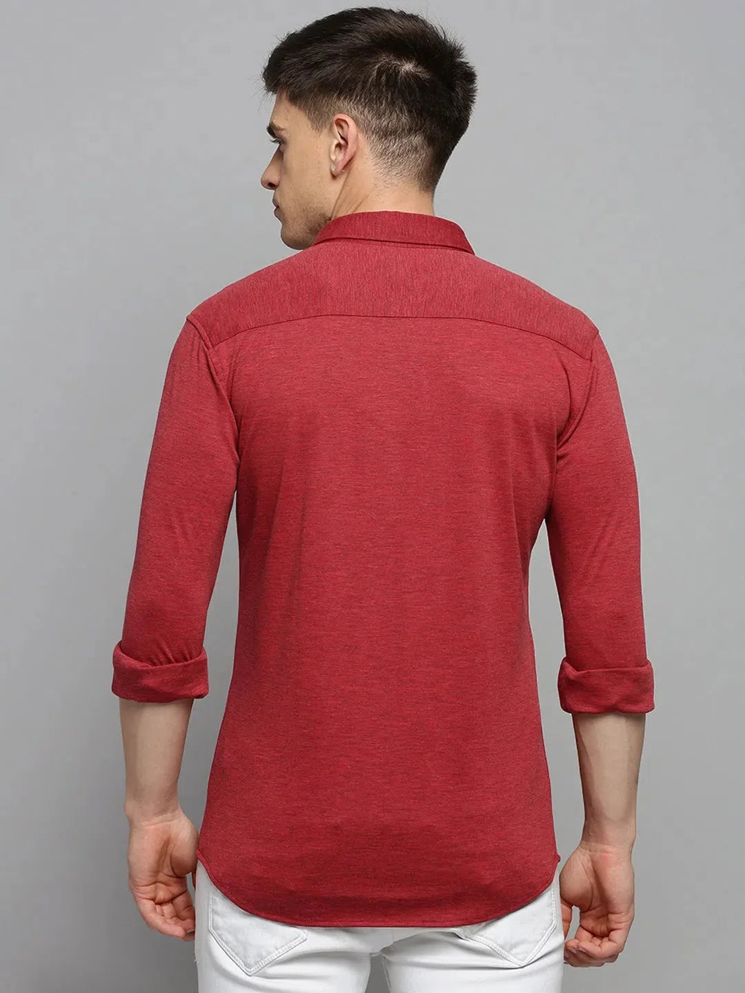 Red Solid Mens Shirt - Cotton Casual Shirt | DesiQlo