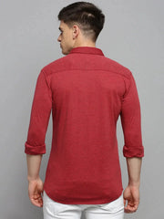 Men Red Solid Casual Shirt-FORDKNITS-4469-Red