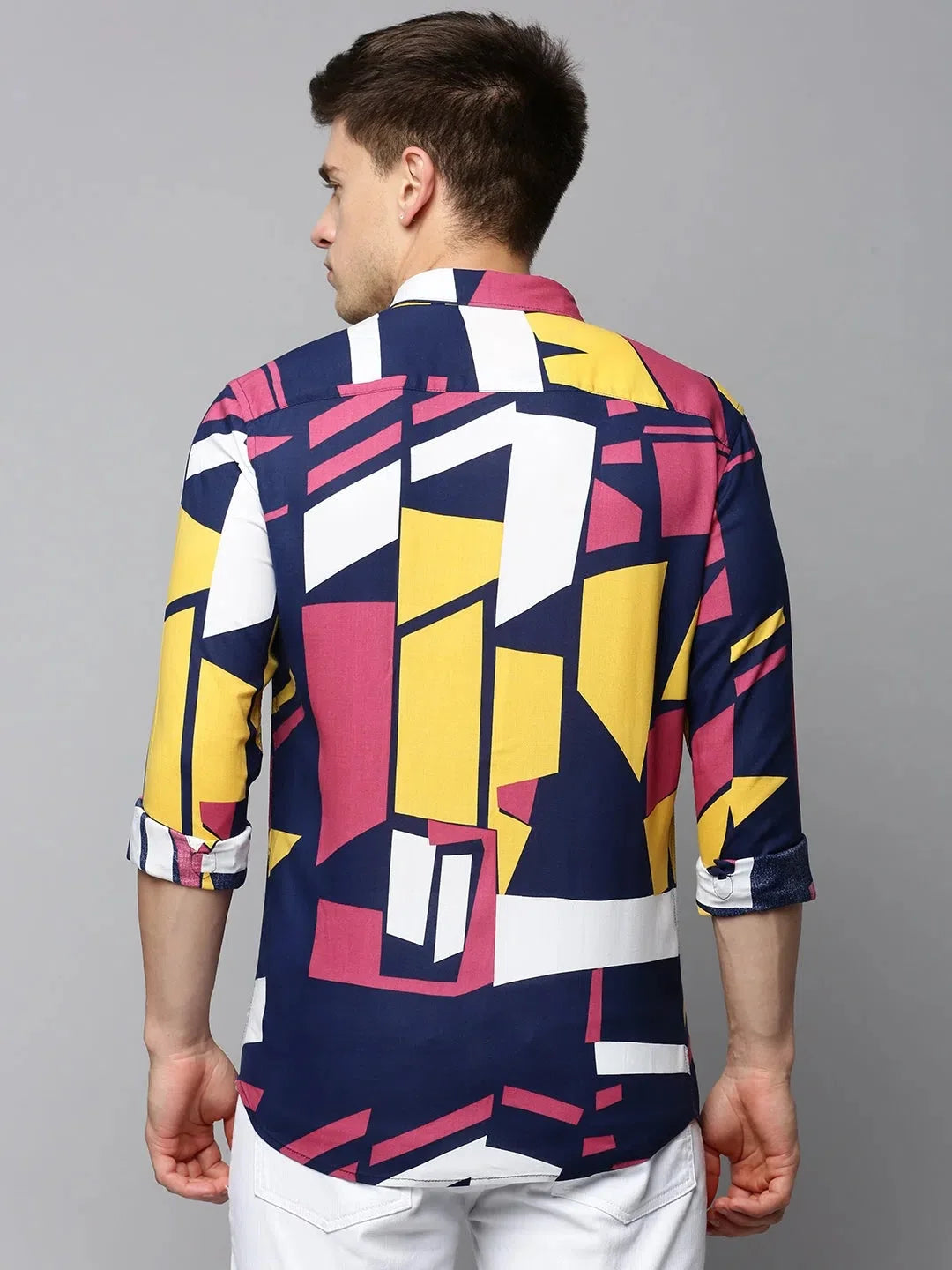 Men's Color Block Shirt - Cotton Casual Shirt | DesiQlo