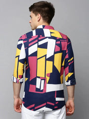 Men Multi Colourblock Casual Shirt-EECOPRINT-2051-Multi